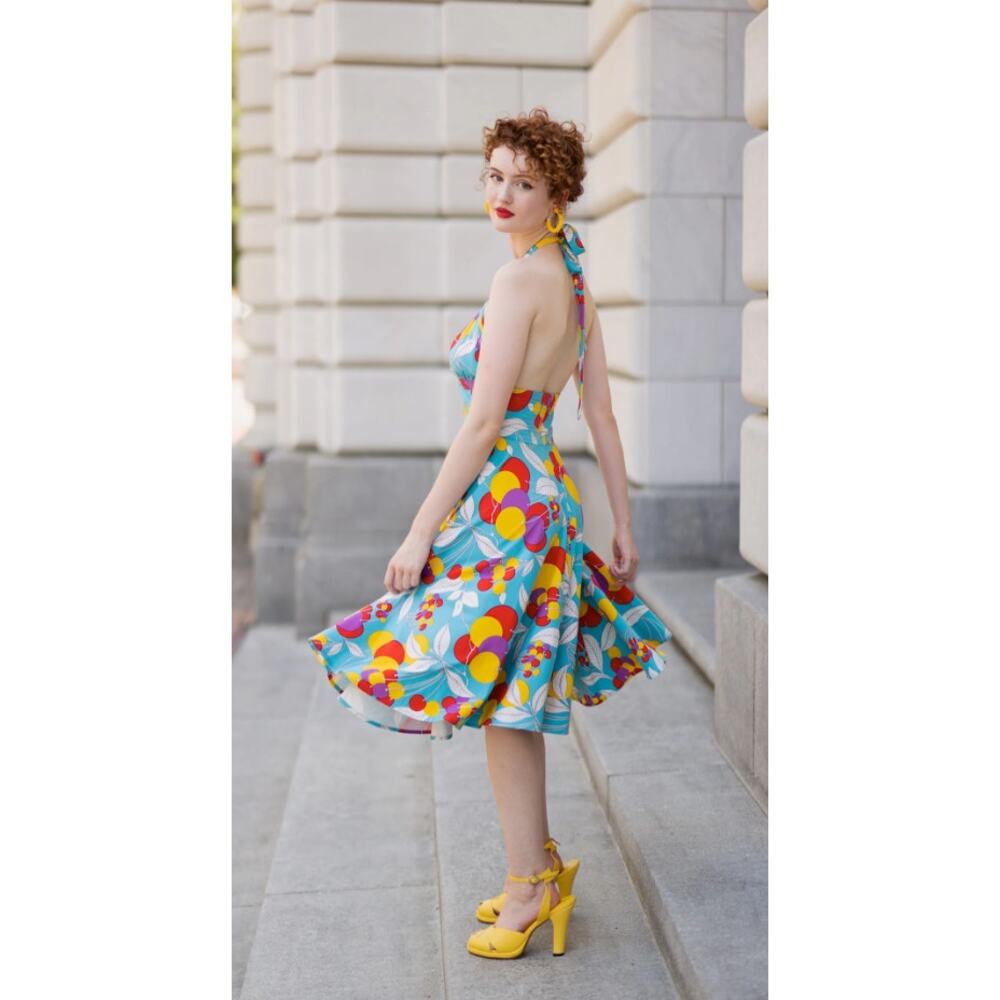 Trash Diva Yves Circle Dress Tutti Fruity Blue Balloon Print Size 6 NEW NWT - Picture 4 of 7